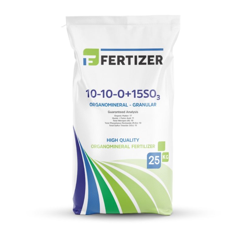 FERTIZER 10-10-0+15SO₃ – Starter Fertilizer for Early Growth FERTIZER 10-10-0+15SO₃ granular fertilizer promoting early plant growth with sulfur, humic and fulvic acids.