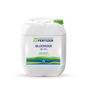 BLOOMZER boron-zinc liquid fertilizer promoting flowering, strong growth, and nutrient balance in early vegetation stages.