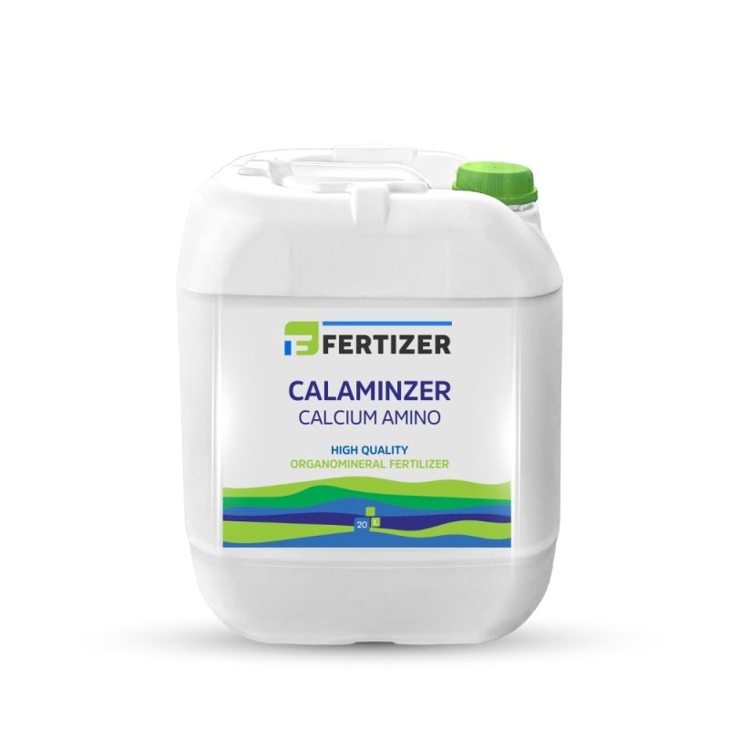 CALAMINZER Calcium Amino Liquid Organomineral Fertilizer- Supports Healthy Growth & Calcium Uptake CALAMINZER organomineral liquid fertilizer enhancing plant tissue growth and calcium uptake with amino acid, calcium, and potassium content.