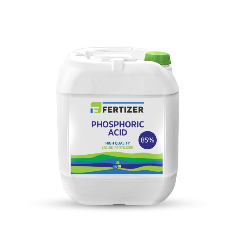 FERTIZER Phosphoric Acid 85% liquid fertilizer providing instantly available phosphorus to enhance root growth, flowering, fruiting, and pH adjustment in fertigation, hydroponics, and irrigation systems.